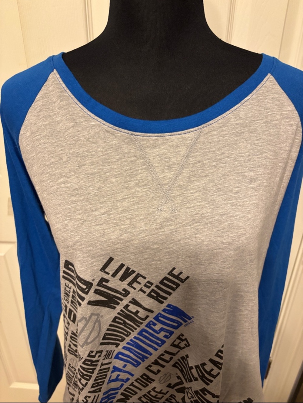 Harley Davidson Sociable Raglan T shirt - Picture 2 of 8